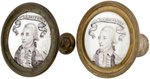 GEN. WASHINGTON COLONIAL BATTERSEA ENAMEL CURTAIN TIE-BACK PAIR.