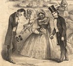 ANTI-ABOLITION & LINCOLN MISCEGENATION 1864 CARTOON PRINT BY BROMLEY.