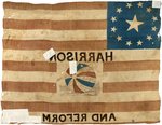 HARRISON AND REFORM IMPORTANT 1840 PRESIDENTIAL CAMPAIGN VICTORY BALL AMERICAN FLAG.