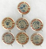 "ATLANTA GEORGIAN'S 1937 SILVER ANNIVERSARY" COMIC STRIP CHARACTER BUTTONS SET W/MICKEY MOUSE RARITY.