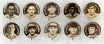 1910-1912 SWEET CAPORAL CIGARETTES HIGH GRADE COMPLETE SET OF 204 BUTTONS WITH MANY HOF PLAYERS.