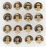 1910-1912 SWEET CAPORAL CIGARETTES HIGH GRADE COMPLETE SET OF 204 BUTTONS WITH MANY HOF PLAYERS.