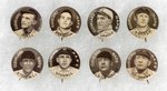 1910-1912 SWEET CAPORAL CIGARETTES HIGH GRADE COMPLETE SET OF 204 BUTTONS WITH MANY HOF PLAYERS.