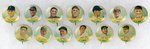 1932 PR2 ORBIT GUM BASEBALL PLAYER BUTTONS NEAR SET WITH 13 HALL OF FAMERS AND VARIANTS (57/58).