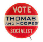 THOMAS  HOOPES SOCIALIST 1" PINBACK.