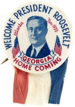 ROOSEVELT ATLANTA NOV. 1935 GEORGIA HOME COMING PORTRAIT BUTTON.