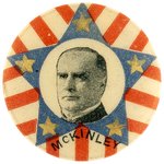 McKINLEY RARE STAR MOTIF 1896 CAMPAIGN BUTTON HAKE #100.
