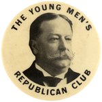 TAFT YOUNG MEN'S REPUBLICAN CLUB PORTRAIT BUTTON UNLISTED IN HAKE.