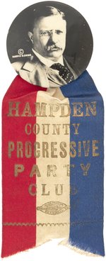 ROOSEVELT HAMPDEN COUNTY PROGRESSIVE PARTY CLUB REAL PHOTO BUTTON.