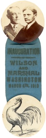 WILSON & MARSHAL LARGE JUGATE BUTTON ON IMPRESSIVE INAUGURAL BADGE.