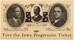 ROOSEVELT JOHNSON & STEVENS RARE 1912 IOWA PROGRESSIVE TRIGATE CARD.