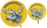 ROOSEVELT BULL MOOSE STRIKING 1912 BUTTON VARIETY PAIR.