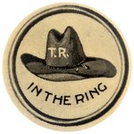 ROOSEVELT "T.R. HAT IN THE RING" REBUS 1912 BUTTON HAKE #203.