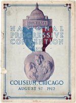 ROOSEVELT 1912 CHICAGO PROGRESSIVE CONVENTION PROGRAM, TICKET & BADGES.