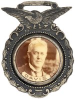 DAVIS REAL PHOTO BUTTON IN 1924 CAMPAIGN EAGLE WATCH FOB.