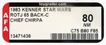 STAR WARS: RETURN OF THE JEDI (1983) - CHIEF CHIRPA 65 BACK-C AFA 80 NM (CLEAR BLISTER).