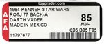 STAR WARS: RETURN OF THE JEDI (1984) - DARTH VADER 77 BACK-A AFA 85 NM+ (MADE IN MEXICO/CLEAR BLISTER).