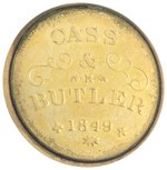 LEWIS CASS 1848 CAMPAIGN BRASS SHELL BADGE.