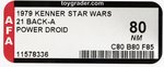 STAR WARS (1979) - POWER DROID 21 BACK-A AFA 80 NM.