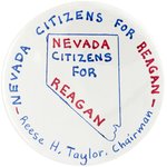NEVADA CITIZENS FOR REAGAN RARE 1976 HAND INKED PRIMARY BUTTON.