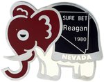 SURE BET REAGAN 1980 NEVADA SCARCE ENAMEL ELEPHANT BADGE.