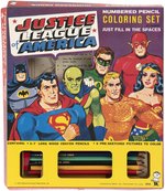 JUSTICE LEAGUE OF AMERICA NUMBERED PENCIL COLORING SET.