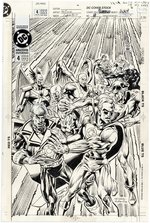 ARMAGEDDON: INFERNO #4 COMIC BOOK COVER ORIGINAL ART BY MICHAEL NETZER.