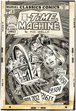 MARVEL CLASSIC COMICS #2 THE TIME MACHINE COMIC BOOK COVER ORIGINAL ART BY GIL KANE.