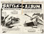 G.I. COMBAT #133 COMIC BOOK "BATTLE ALBUM" TWO-PAGE SPREAD ORIGINAL ART BY JOE KUBERT.