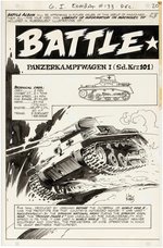 G.I. COMBAT #133 COMIC BOOK "BATTLE ALBUM" TWO-PAGE SPREAD ORIGINAL ART BY JOE KUBERT.