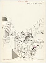 THE BEST OF DC #40 COMIC BOOK COVER ORIGINAL ART BY GRAY MORROW (WORLD OF KRYPTON).