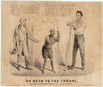 ANTI-LINCOLN 1860 RACIST CARTOON FEATURING GREELEY & PT BARNUM SIDESHOW ACT ZIP.