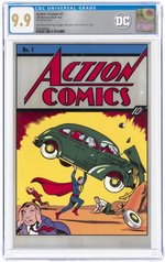 ACTION COMICS #1 2018 PURE SILVER FOIL COVER CGC 9.9 MINT.