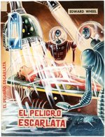 THE SCARLET PERIL SPANISH SCI-FI NOVELLA COVER ORIGINAL ART.