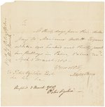 AARON BURR 1788 SIGNED LETTER TO BANK OF NEW YORK.