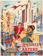 THE ASTRO INVADERS SPANISH SCI-FI NOVELLA COVER ORIGINAL ART.