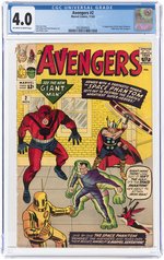 AVENGERS #2 NOVEMBER 1963 CGC 4.0 VG.