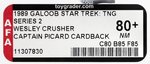 STAR TREK: THE NEXT GENERATION (1989) - WESLEY CRUSHER GALOOB PROTOTYPE AFA 80+ NM (CAPTAIN PICARD CARD BACK).