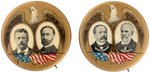 ROOSEVELT & PARKER AMERICAN FLAG & EAGLE MOTIF 1904 JUGATE BUTTON PAIR.