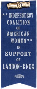 INDEPENDENT COALITION OF AMERICAN WOMEN IN SUPPORT OF LANDON AND KNOX RIBBON.