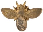 McKINLEY BRASS SHELL GOLD BUG REAL PHOTO PORTRAIT LAPEL STUD.