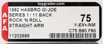 G.I. JOE (1982) - ROCK 'N ROLL SERIES 1/11 BACK AFA 75 Y-EX+/NM (STRAIGHT ARM).