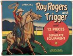 OFFICIAL ROY ROGERS AND TRIGGER BOXED MARX FIGURE ACCESSORY SET.