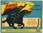 MARX ARCHIVES WALT DISNEY'S OFFICIAL ZORRO AND TORNADO BOXED MARX FIGURE ACCESSORY SET.