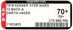 STAR WARS (1978) - DARTH VADER 12 BACK-A AFA 70+ EX+.