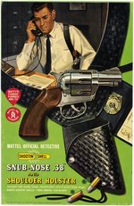 MATTEL OFFICIAL DETECTIVE SHOOTIN' SHELL SNUB-NOSE .38 AND SHOULDER HOLSTER UNUSED BOXED SET.