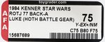 STAR WARS: RETURN OF THE JEDI (1984) - LUKE SKYWALKER (HOTH BATTLE GEAR) 77 BACK-A AFA 75 Y-EX+/NM.