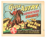 “GENE AUTRY ADVENTURE COMICS AND PLAY-FUN BOOK: THREE PIECE PREMIUM LOT.