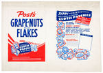 “POST’S GRAPE-NUTS FLAKES” WESTERN CLOTH PATCH PREMIUM PROTOTYPE ORIGINAL BOX ART.