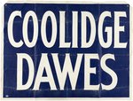 COOLIDGE & DAWES BLUE AND WHITE 1924 BANNER.